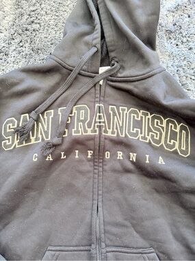 San Francisco California Black Zip-Up Hoodie